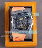 Richard Mille Tourbillon Alain Prost Rm 70-01 Replica Carbon Case Orange Rubber Watch